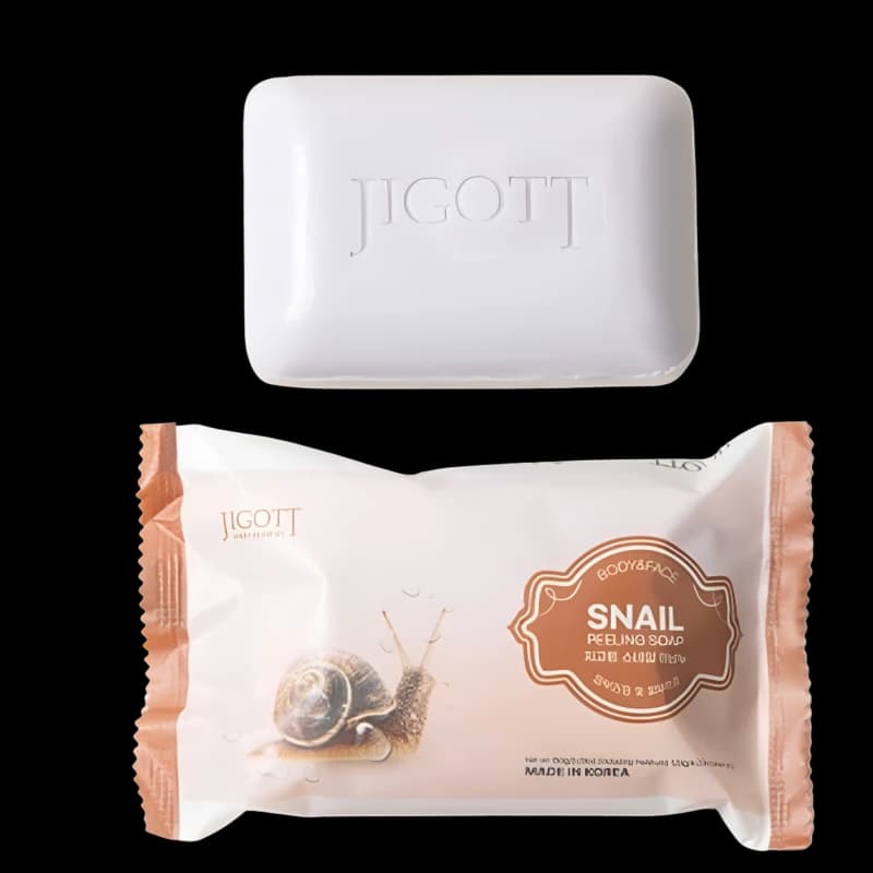 Jigott Мыло с экстрактом улитки Snail Peeling Soap 150g
