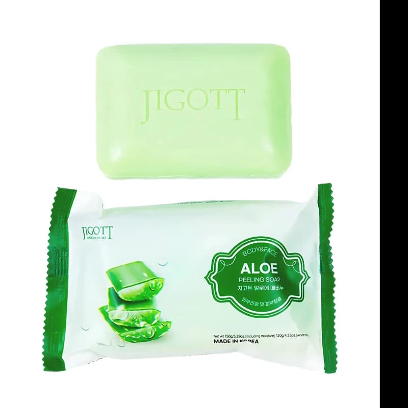 Jigott Мыло с экстрактом алоэ Aloe Peeling Soap 150g