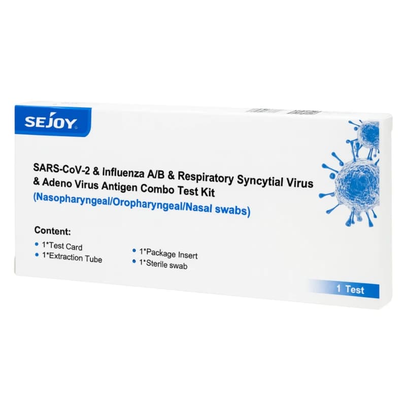 Тест-набор SARS-CoV-2 + вирус гриппа A/B + РСВ + аденовирус экспресс антиген кассета N1