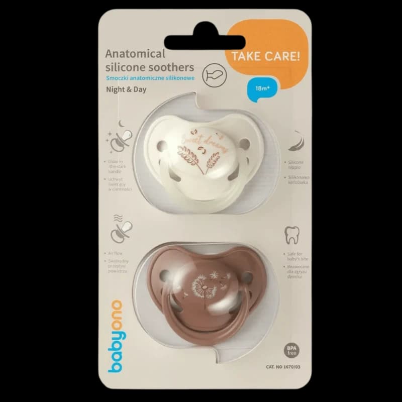 Baby Ono 1670/03 Пустышка силиконовая анатомическая с 18 мес 2 шт.