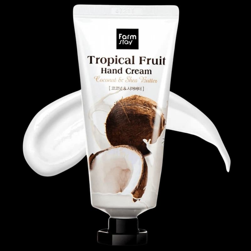 FARMSTAY Крем для рук с кокосом TROPICAL FRUIT HAND CREAM COCONUT SHEA BUTTER 50 мл