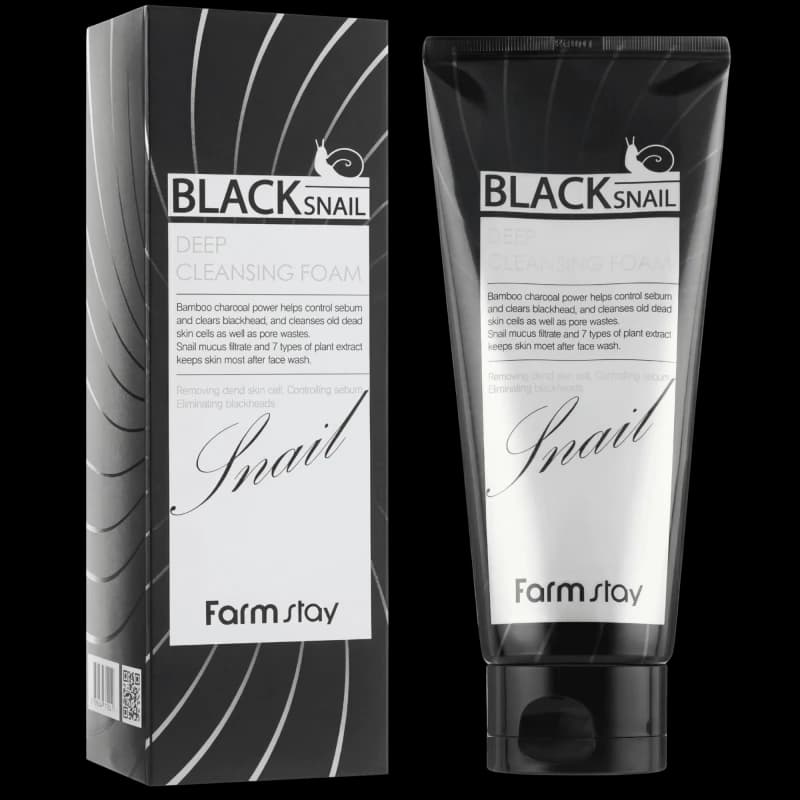 FARMSTAY Пенка для глубого очищения с муцином улитки BLACK SNAIL DEEP CLEANSING FOAM 180 мл