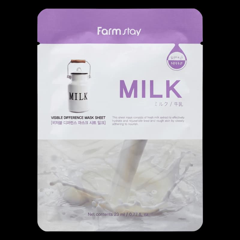 FARMSTAY Маска для лица с молоком VISIBLE DIFFERENCE MASK SHEET MILK 23 мл