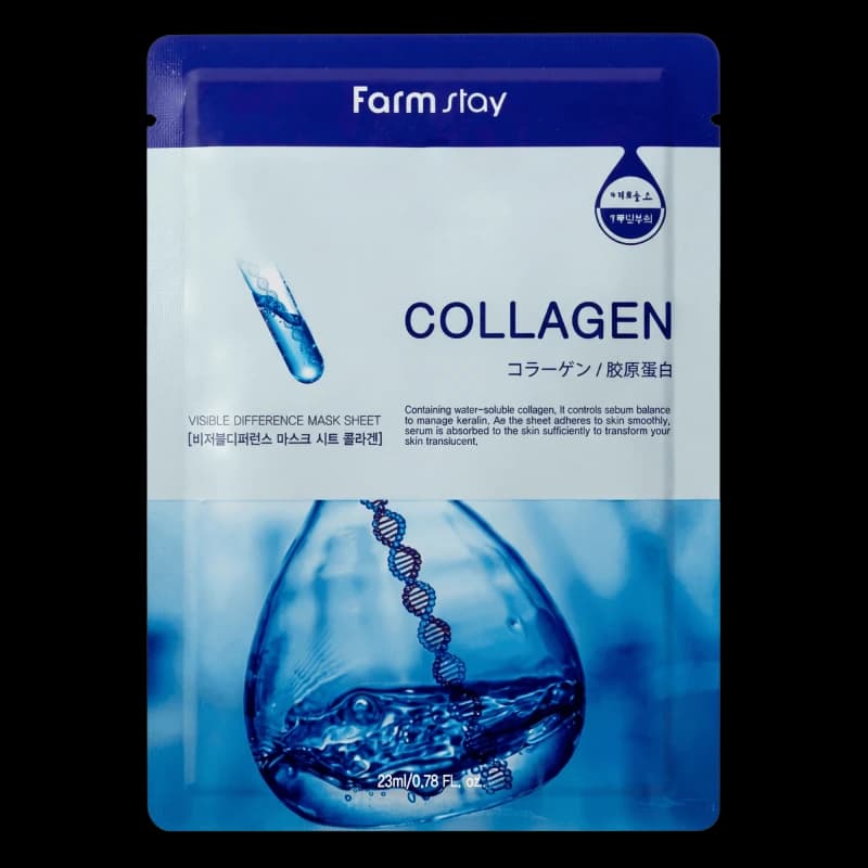 FARMSTAY Маска для лица с колагеном VISIBLE DIFFERENCE MASK SHEET COLLAGEN 23 мл