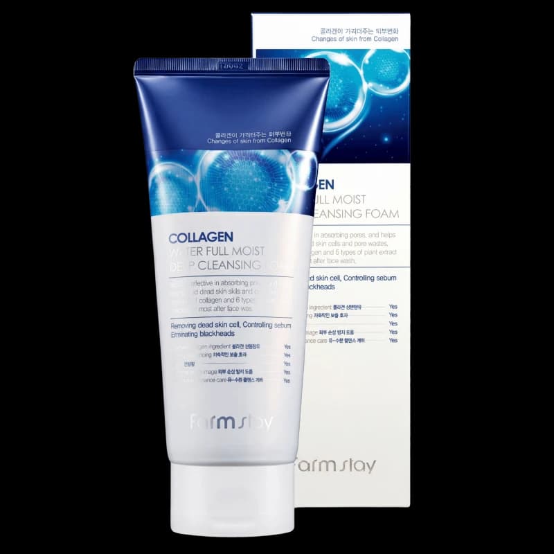FARMSTAY Пенка для умывания  COLLAGEN WATER FULL MOIST DEEP CLEANSING FOAM 180 мл