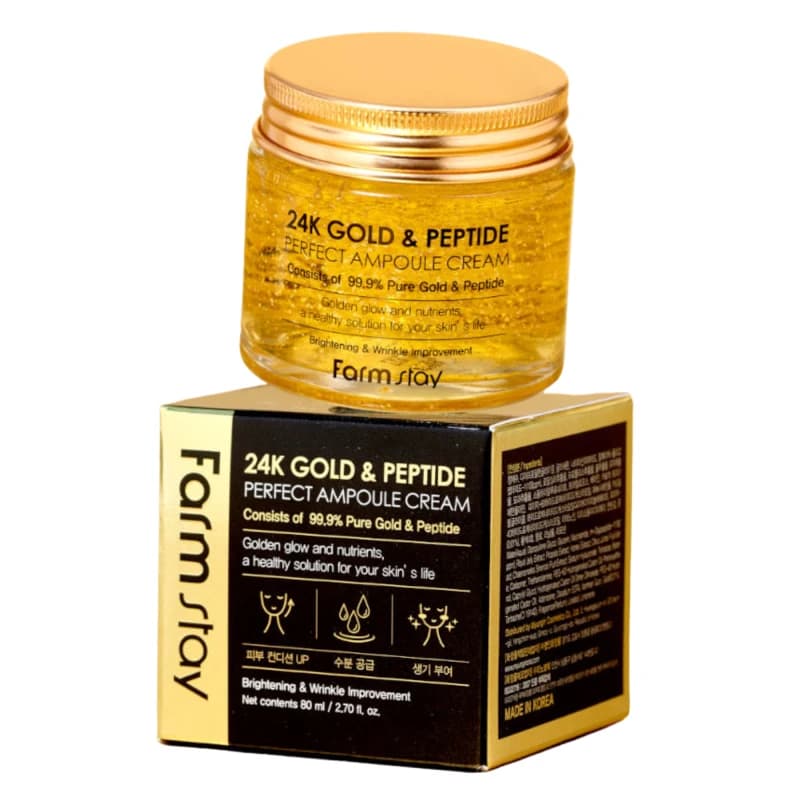 FARMSTAY Крем для лица 24K GOLD PEPTIDE PERFECT AMPOULE CREAM 80 мл