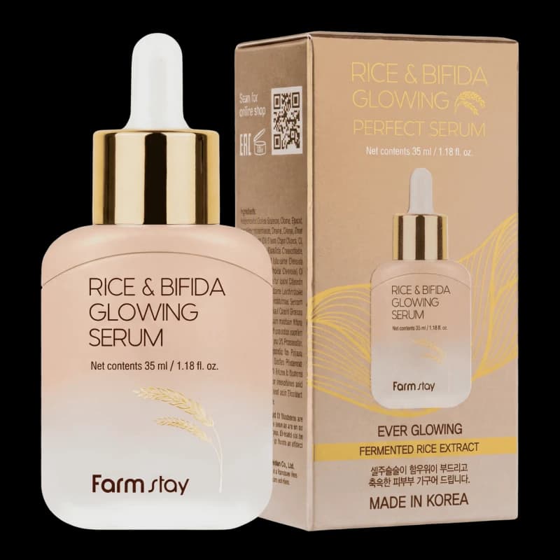 FARMSTAY Сывортка для лица с ретинолом RICE BIFIDA GLOWING SERUM 35 мл