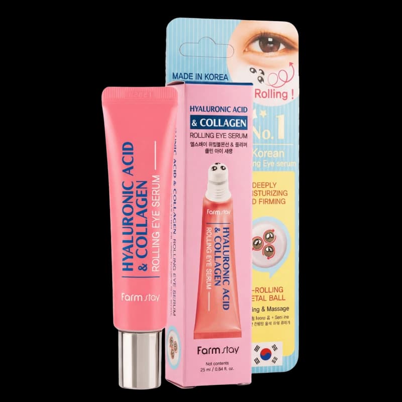 FARMSTAY Сыворотка под глаза HYALURONICACID COLLAGEN ROLLING EYESERUM 25ml