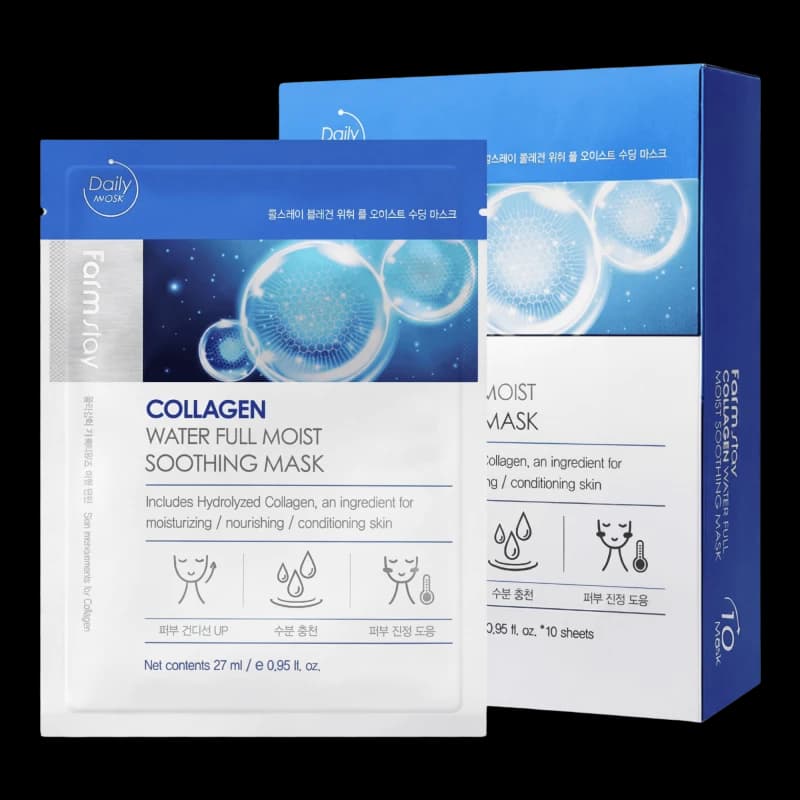 FARMSTAY Маска для лица COLLAGEN WATER FULL MOIST SOOTHING MASK 27 мл