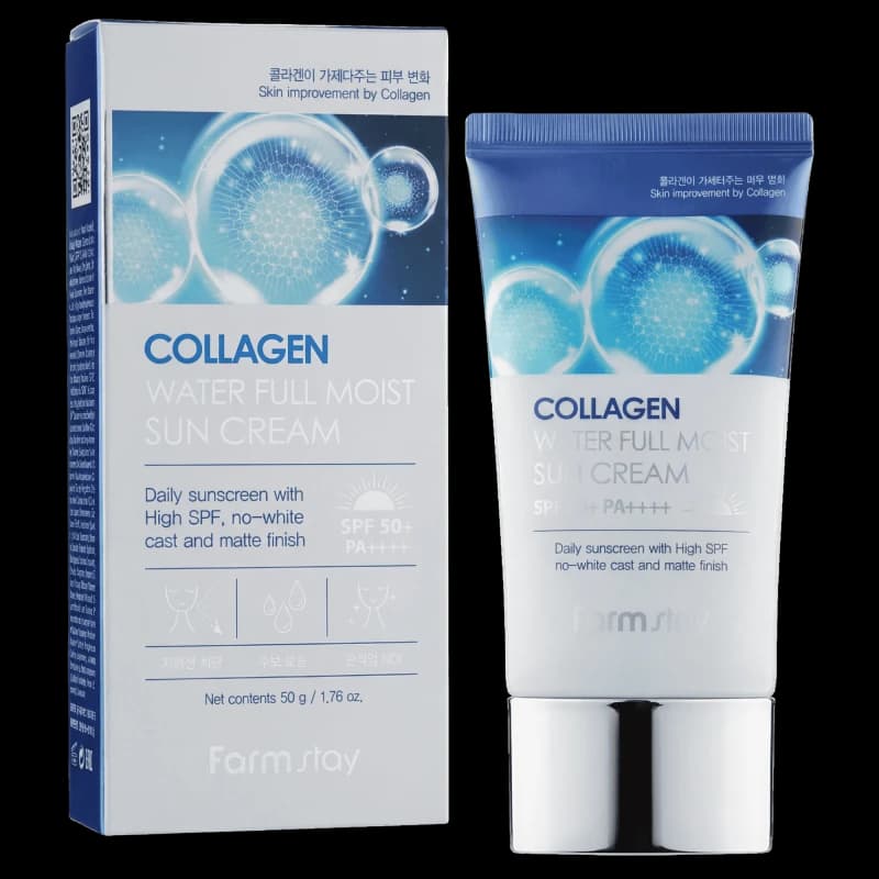FARMSTAY Солнцезащитный крем с колагеном SPF COLLAGEN WATER FULL MOIST SUN CREAM 70мл
